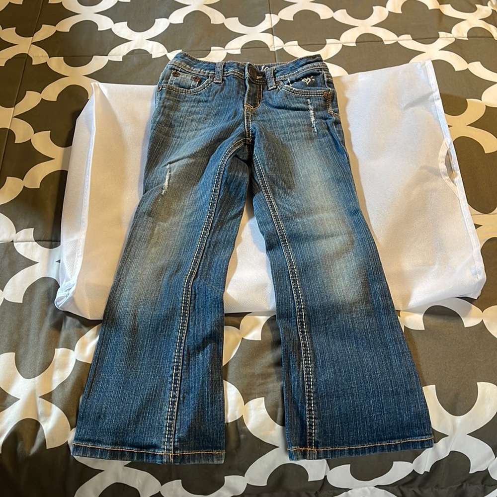 Flare leg distressed jeans